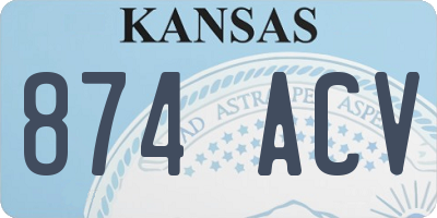 KS license plate 874ACV