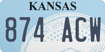 KS license plate 874ACW