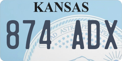 KS license plate 874ADX