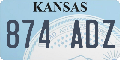 KS license plate 874ADZ