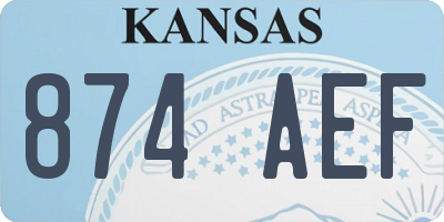 KS license plate 874AEF