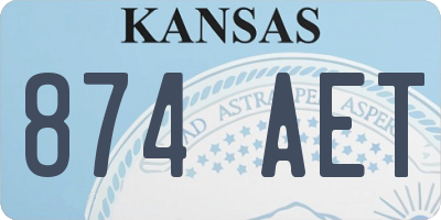 KS license plate 874AET