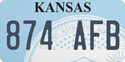 KS license plate 874AFB