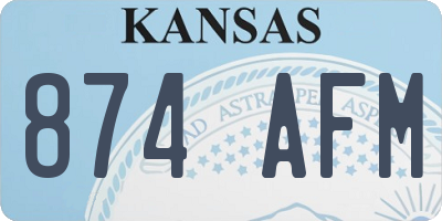KS license plate 874AFM