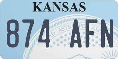 KS license plate 874AFN