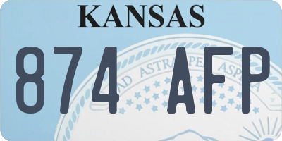 KS license plate 874AFP