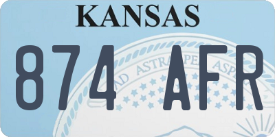 KS license plate 874AFR