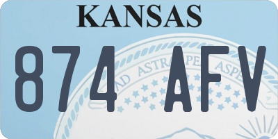 KS license plate 874AFV