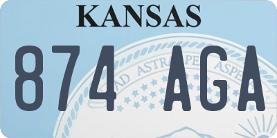 KS license plate 874AGA