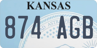 KS license plate 874AGB