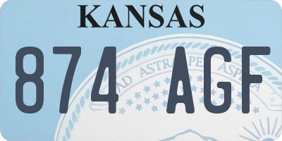 KS license plate 874AGF