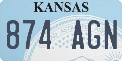 KS license plate 874AGN