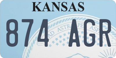 KS license plate 874AGR
