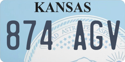 KS license plate 874AGV