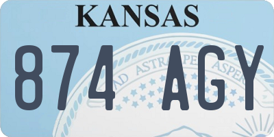 KS license plate 874AGY