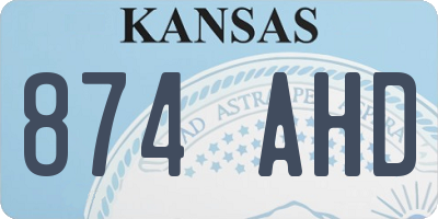 KS license plate 874AHD