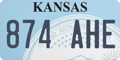 KS license plate 874AHE