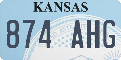 KS license plate 874AHG