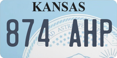 KS license plate 874AHP