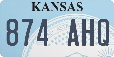 KS license plate 874AHQ