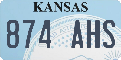 KS license plate 874AHS