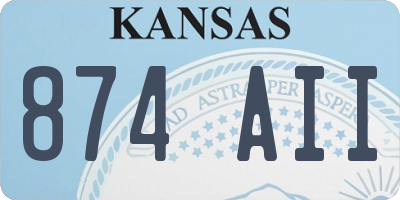 KS license plate 874AII