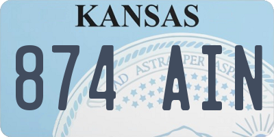 KS license plate 874AIN