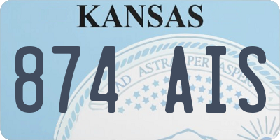 KS license plate 874AIS