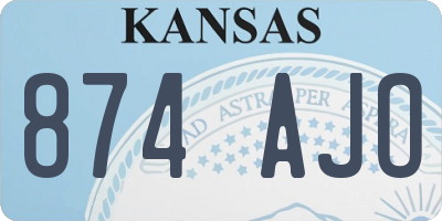 KS license plate 874AJO