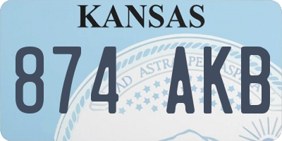 KS license plate 874AKB