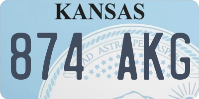 KS license plate 874AKG