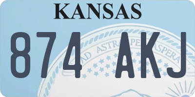 KS license plate 874AKJ