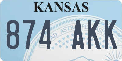 KS license plate 874AKK