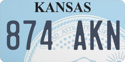 KS license plate 874AKN