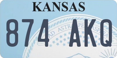 KS license plate 874AKQ