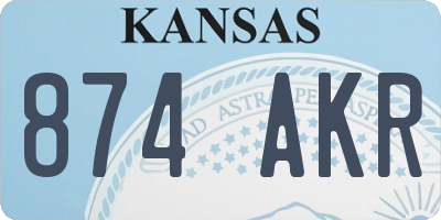 KS license plate 874AKR