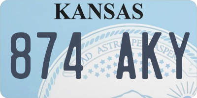 KS license plate 874AKY