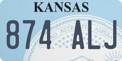 KS license plate 874ALJ