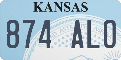 KS license plate 874ALO