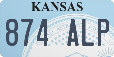 KS license plate 874ALP