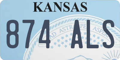 KS license plate 874ALS
