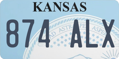 KS license plate 874ALX