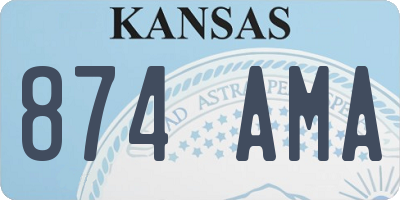 KS license plate 874AMA