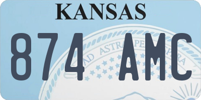 KS license plate 874AMC