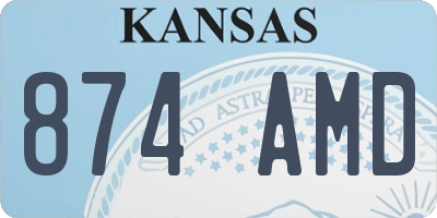 KS license plate 874AMD