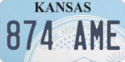 KS license plate 874AME