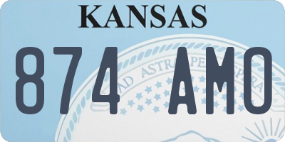 KS license plate 874AMO