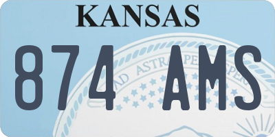 KS license plate 874AMS