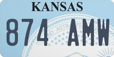 KS license plate 874AMW