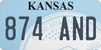 KS license plate 874AND
